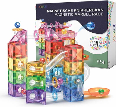 Joyage Magnetische Knikkerbaan - 116 onderdelen - Jongens speelgoed jongens 4 jaar Magnetic tiles knikkerbaan - Magnetisch Speelgoed knikkerbaan 5 jaar - Meisjes speelgoed 6 jaar Jongens Speelgoed 3 jaar Speelgoed 7 jaar 8 jaar 9 jaar