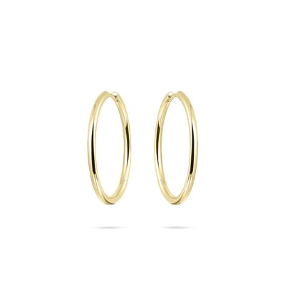 Gisser Jewels - Oorringen KCL2/30Y - geelgoud verguld zilver - gepolijst - 2 x 30 mm