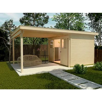 Weka Tuinhuis Met Overkapping 225 Type A Gr1 299x500cm