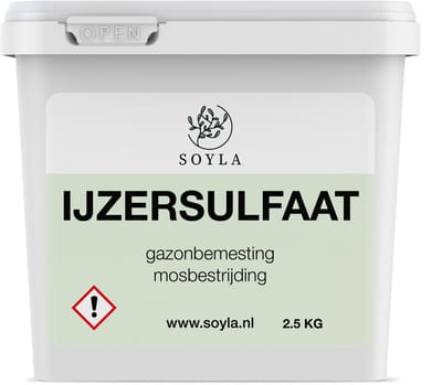 IJzersulfaat - 2.5 KG - 125 m2 - IJzersulfaat Voor Gazon - Anti Mos Gazon - Mos Verwijderaar - Mos Bestrijding Gazon - Gazon Mest