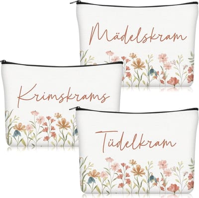 Set van 3 Kleine Make-up Tassen met Lettering, Ideaal voor Schoonheid, Reizen en Cadeaus voor Vrouwen en Meisjes