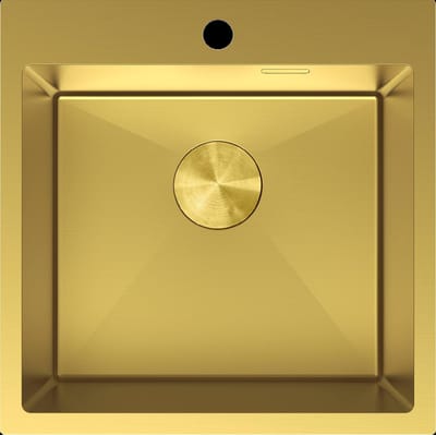 Mexen Solix roestvrijstalen gootsteen 1-compartement 500 x 500 , goud - 6407501000-55