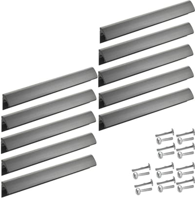 SOTECH 10 meubelgrepen Blackline ELEGANCE Aluminium BA 192 mm zwart mat geanodiseerd L: 212 mm Greeplijst dekt oude boorgaten af