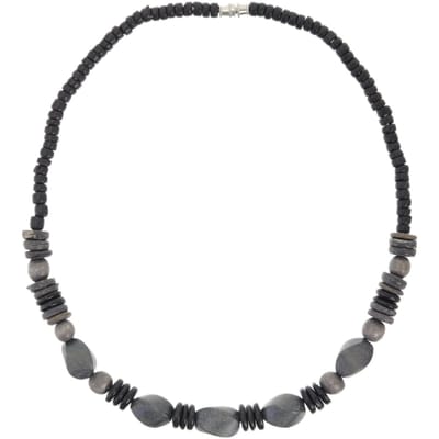 Behave – Ketting – Hout – Zwart;Bruin;Grijs – 48 cm – Nikkelvrij – Handgemaakt
