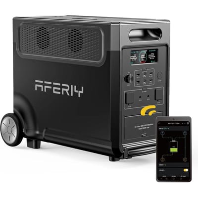AFERIY P310 – Centrale Électrique – Centrale Électrique Portable 3600W 3840Wh LiFePO4, Compatible App, Onduleur à Onde Sinusoïdale Pure avec UPS, Prise UE, Roulettes