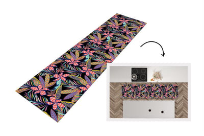 Keukenloper - Loper keuken - Hawaii - Regenboog - Bloemen - Bladeren - Psychedelisch - 200x50 cm - Keukenloper vinyl