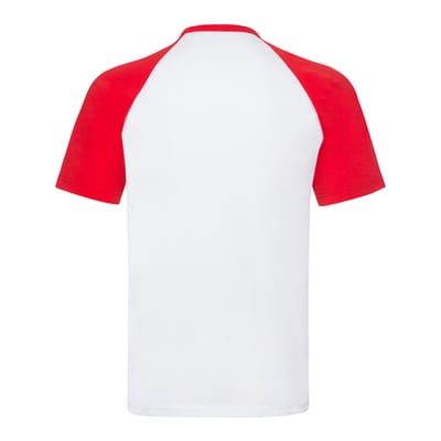 Fruit of the Loom Heren T-Shirt Honkbal met korte mouwen (Wit/rood)