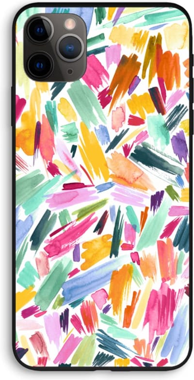 Case Company® - Hoesje geschikt voor iPhone 11 Pro Max hoesje - Watercolor Brushstrokes - Biologisch Afbreekbaar Telefoonhoesje - Bescherming alle Kanten en Schermrand