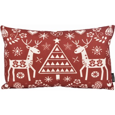 Gek op kussens! Sierkussen reindeer print | 30 x 50 cm | katoen/linnen