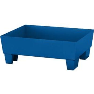 ASECOS opvangbak, staal, met sokkelvoetjes, 60 ltr inhoud, B 635 x D 785 x H 268 mm, gelakt