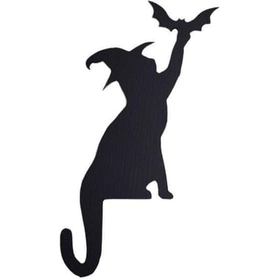 Halloween Deur Hoekbord Schattige Vogel Heks Kat Zwart Houten Hangend Ornament Feest Thuis Muur Deuren Frame Decoraties