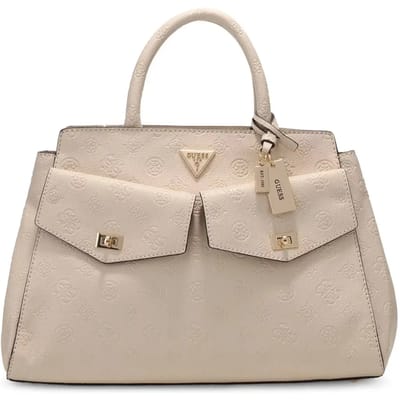 GUESS handtas schoudertas Blake Girlfriend Satchel Bone Logo beige