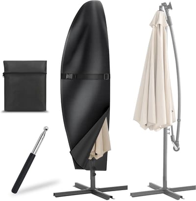 Dailygoods- Parasolhoes Waterdicht - Parasolhoes met Telescoopstang - UV-Bestendig - 420D Oxford-Stof - Verstelbare Band - Bescherming tegen Schimmel - Parasolbescherming