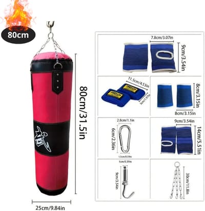 Nivard Bokszak - Bokspaal - Bokszak Ophangsysteem - Volwassenen - Kickboks Zak - Stootzak - Punching Bag - Boxzak - Sport - (Niet Gevuld) - 80cm - Rood