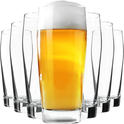KADAX Bierglazen, 510 ml, klassiek witbierglas, tarwebierglazen van hoogwaardig glas, bierglas voor familiefeesten of feesten, tulpenglazen voor bier (8 x 510 ml)