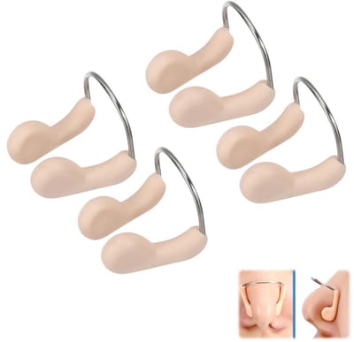 4 stuks-Neusclip voor zwemmen - draadneusclip - zwemuitrusting - geschikt voor volwassenen en kinderen - geschikt voor zwemtraining - kaki - 2,3*2,2*2,1 cm