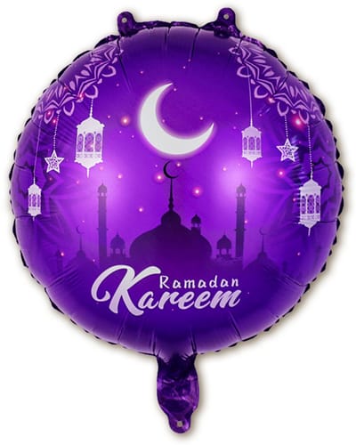 Q2P - Ramadan Decoratie - Ballon - Eid Mubarak - Feest Versiering - Islam - Helium Ballonnen - Paars