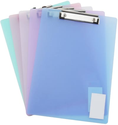 Dailygoods- Klembord A5 - 15 Stuks - Transparant Plastic - Lichtgewicht - Duurzaam - Perfect voor Notities - Schrijfbord