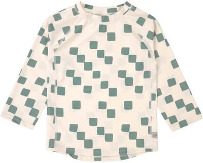 LÄSSIG UV Zwemshirt Long Sleeve Checkerboard Sea Salt / Green 74/80