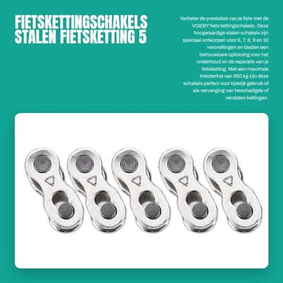 Dailygoods- Fietskettingschakel 5 Paar - Stalen Fietsketting - Voor 6/7/8/9/10 Versnellingen - Robuust en Duurzaam - Hoge Treksterkte 950 kg