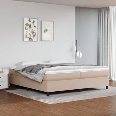 vidaXL - Boxspring - bed - kunstleer - cappuccinokleurig - 200x200 - cm
