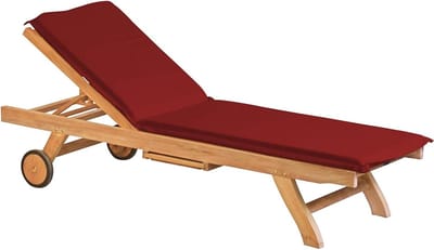 Ligkussen Ligbed - Kussen Chaise Longue - Buiten Ontspannen - Vormvaste Schuimkern - 60 x 195 cm - Bordeauxrood