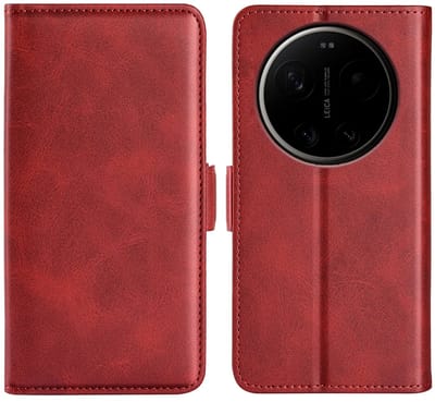 MobyDefend Hoesje - Geschikt voor Xiaomi 17 Ultra - Luxe Wallet Book Case (Sluiting Zijkant) - Rood