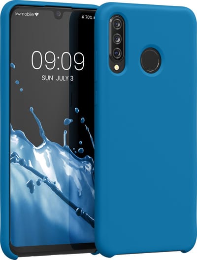 kwmobile telefoonhoesje geschikt voor Huawei P30 Lite - Hoesje met siliconen coating - Smartphone case in Caribisch blauw
