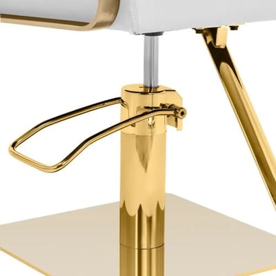 physa Kappersstoel met voetensteun - 50 - 66 cm - 200 kg - wit/goud 10040886