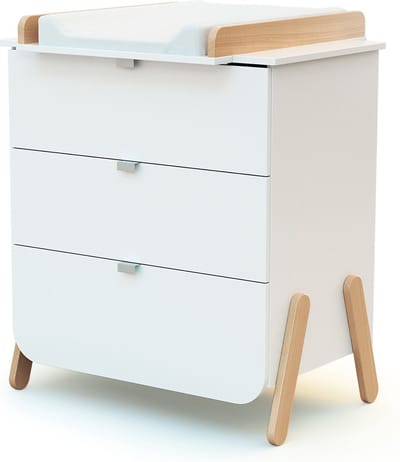 AT4 - Commode met 3 laden PIRATE in hout Wit en Beuken
