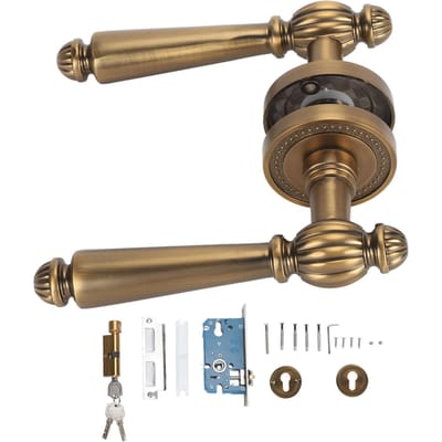 Bronzen Deurklinkslot Stil Koperen Kern Retro Deurklinkslot voor Slaapkamer Woonkamer