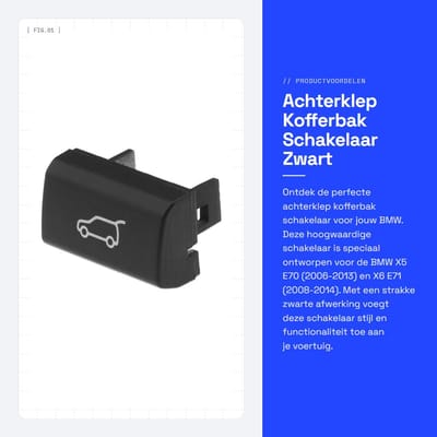 Dailygoods - Achterklep Kofferbak Schakelaar - Zwart - Kofferbak Knop Cover - Geschikt voor X5 E70 en X6 E71