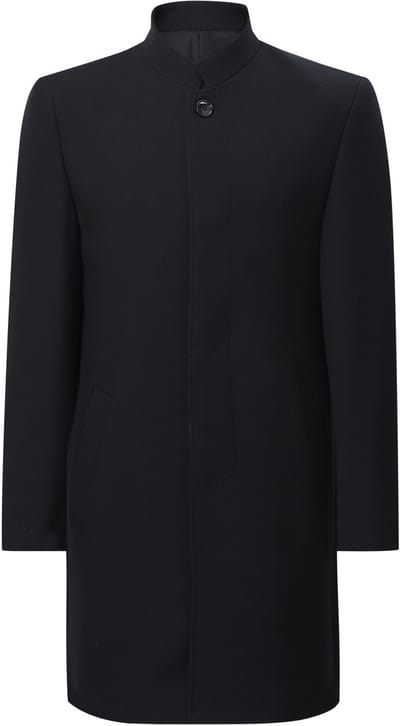 ALLTHEMEN Heren Zakelijke Trenchcoat - Opstaande Kraag Slim Fit - M