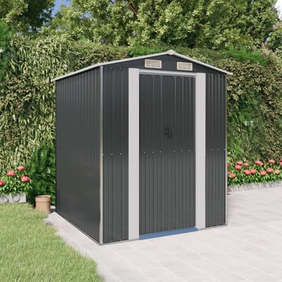 vidaXL - Tuinschuur - 192x191x223 - cm - gegalvaniseerd - staal - antracietkleurig