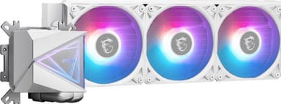 MSI MAG CORELIQUID I360 White - Vloeistofkoelsysteem processor - afmeting radiator: 360 mm - voor: Intel LGA115x, 1200, 1700 - AMD AM4, AM5 - 3x 120 mm LDP ARGB fan - koper, aluminium - wit