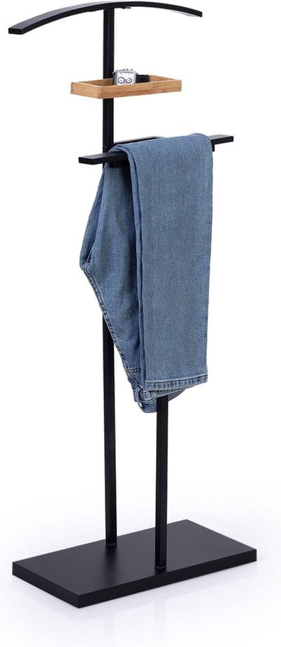 Casa di Elturo Dressboy kledingstandaard kledingbutler - bamboe en metaal – h114 cm