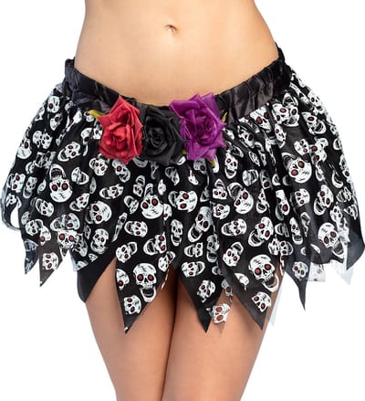 Boland - Minirokje Calaveras (M/L) - Volwassenen - Day of the dead - Halloween en Horror