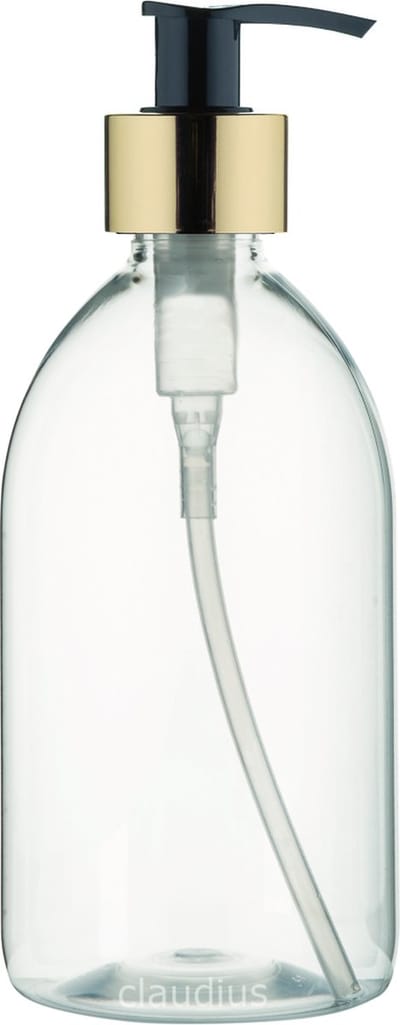 Lege Plastic Fles 500 ml PET - Transparant - met gouden pomp - set van 10 stuks - navulbaar - leeg