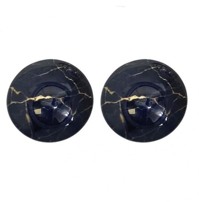 Clip oorbellen Amara zwart goud marmer 2 cm