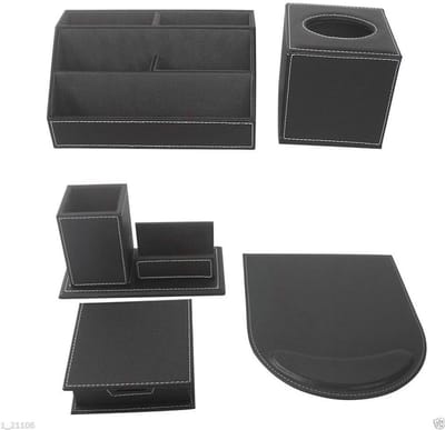 Bureau Organizer Set - Opbergset Kantoor - Bureau Netjes Houden - Draagbaar Ontwerp - 5 Delig - Zwart