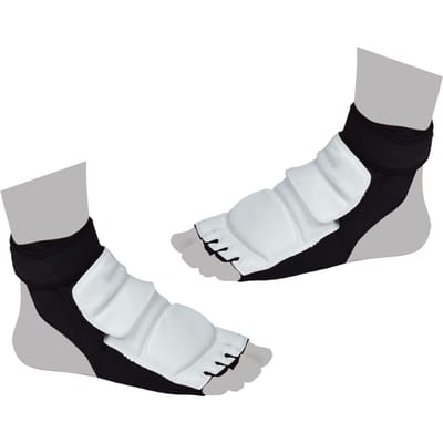 1 Paar Taekwondo Voetbeschermer Ademend Comfortabel Antislip Karate Boksen Sparring Voet M 34-35 zwart witte kleur