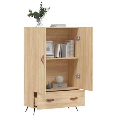 vidaXL - Hoge - kast - 69,5x31x115 - cm - bewerkt - hout - sonoma - eikenkleurig