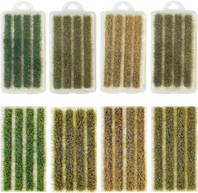 Gras Tuften - Miniatuur Gras - Landschap Bouwen - Statische Grasvezels - 20x15x1 cm - Stijl 4
