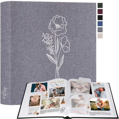 Dailygoods- Fotoalbum groot linnen - Scrapbooking album - 100 pagina's - Hoogwaardige verdelers - Capaciteit voor 500 foto's - Robuuste hoes voor langdurige bescherming - Scrapbook