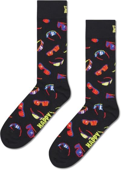 Happy Socks Glasses Sock - unisex sokken - zwart - Unisex - Maat: 41 - 46