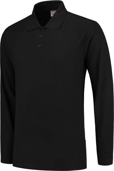 Tricorp Poloshirt 100% Katoen Lange Mouw 201008 Zwart - Maat XXL