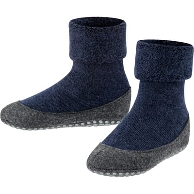 FALKE Cosyshoe Minis Noppen op de zool wol huissokken kinderen blauw - maat 21-22