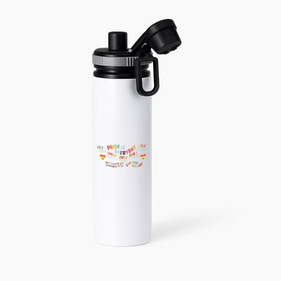 Hacebo® - LGBTQ cadeau - waterfles met draaidop grijs - Lgbt - Queer - Pride month - lgbtq vlag - gay pride - met tekst - opdruk - leuke pride spullen - verjaardag - cadeau - gift - water fles - 850ML