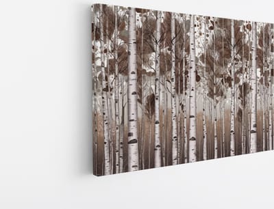 Saammp Canvas Schilderij - Abstracte Bomen - Bruin - Landschap - Natuur - 45x30 - Foto op canvas - Wanddecoratie - Muurdecoratie Woonkamer - Slaapkamer decoratie - Canvas Print