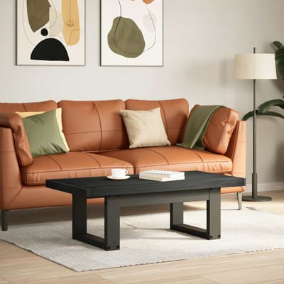 vidaXL - Salontafel - NOAIN - Zwart - 119 - x - 60 - x - 40 - cm - Massief - grenenhout